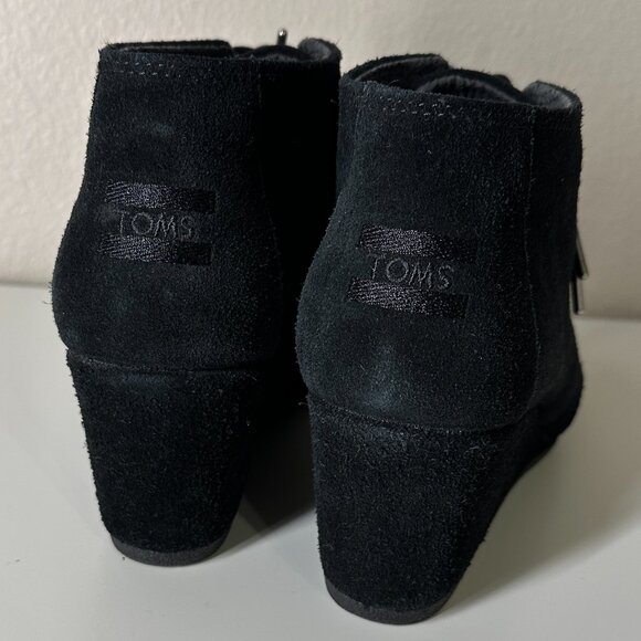 Toms Desert Wedge Size 9.5 Black - Picture 2 of 8